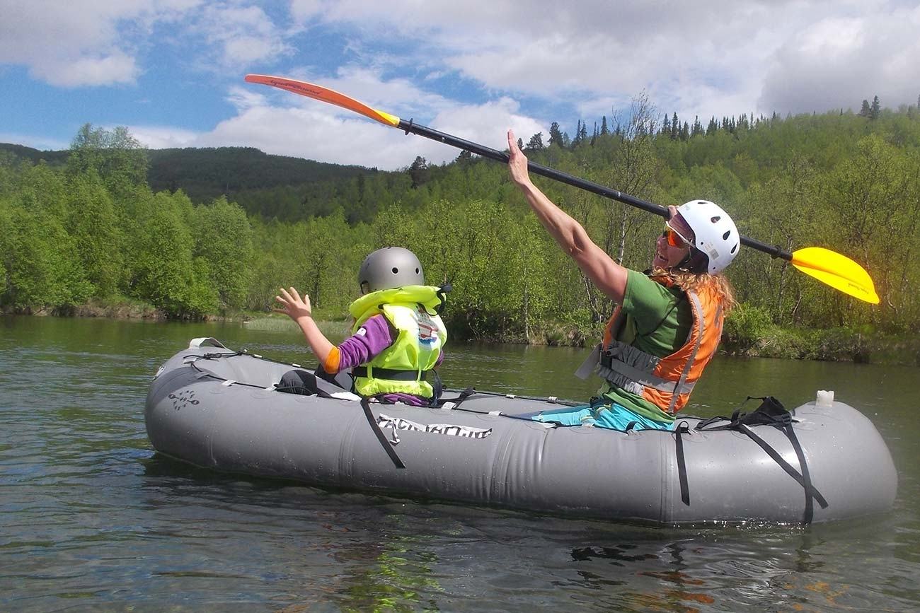 Pack-rafting with children i Raudøla - 2,5 t